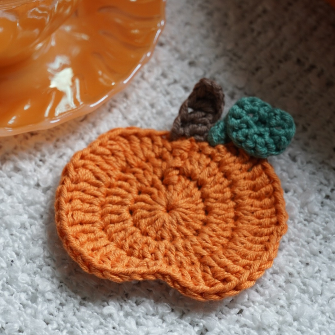 Sous-tasse en crochet citrouille | orange vif
