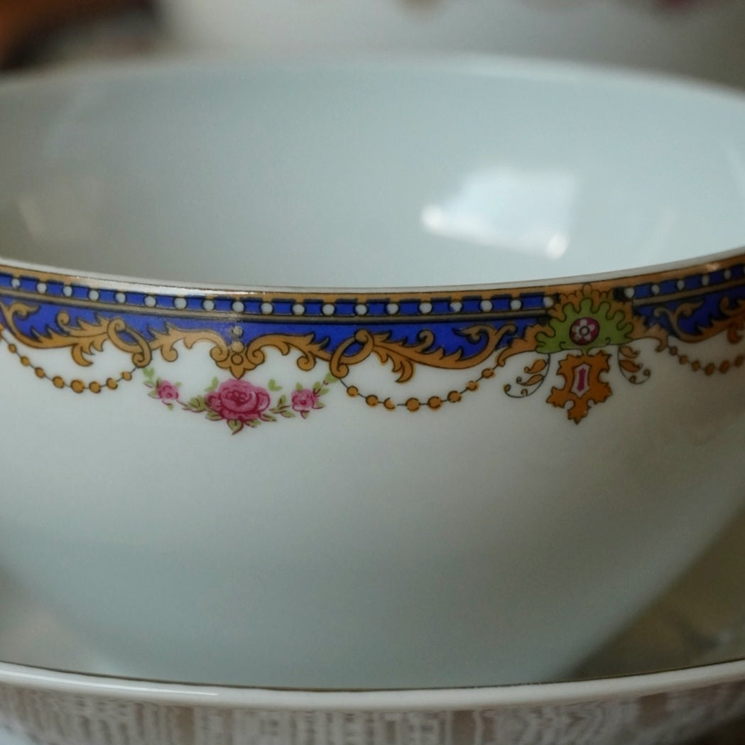 Tête à tête bols "Robert" et leur sous-tasses en porcelaine de Limoges Monsieur Robert