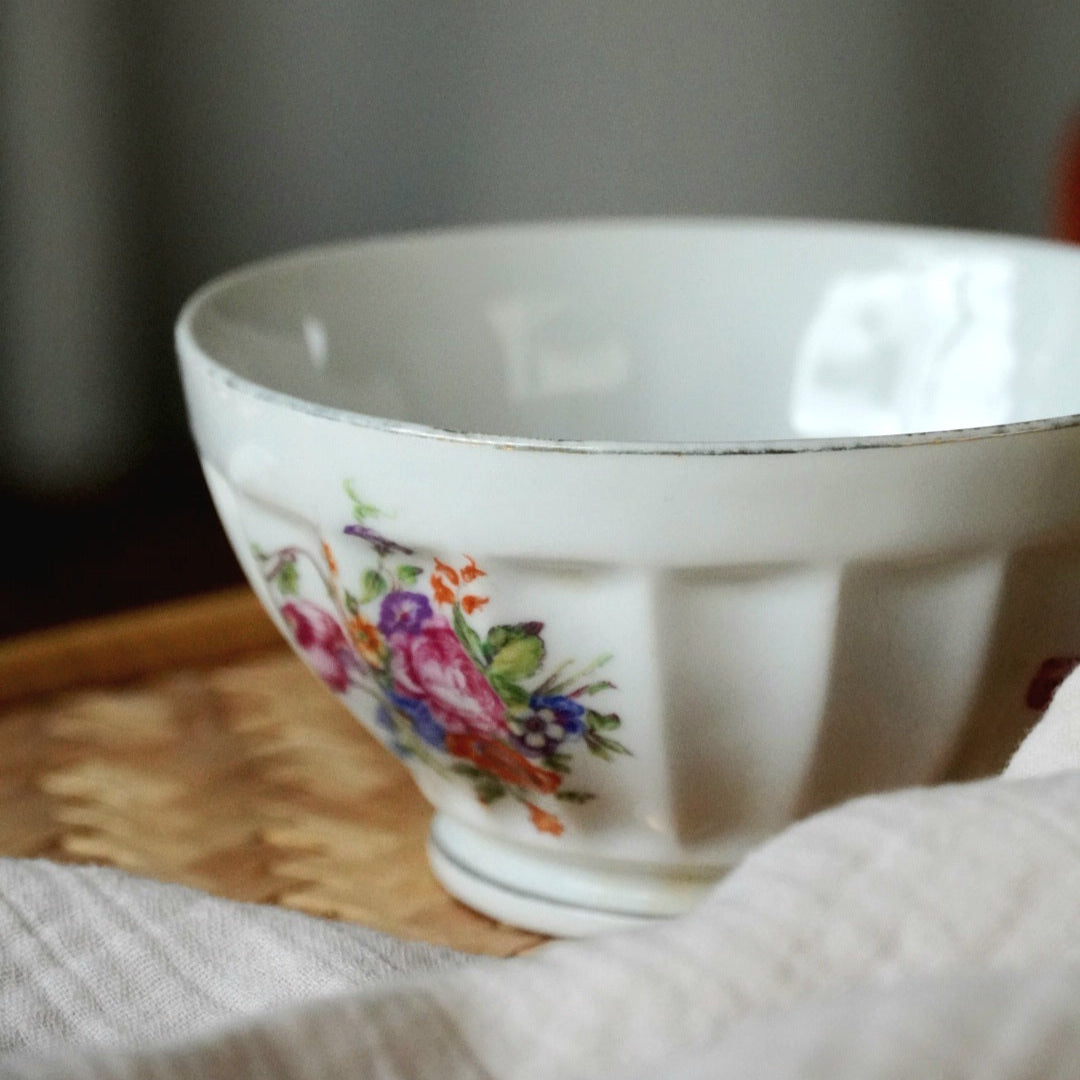 Bol "Achille" en porcelaine fleuri