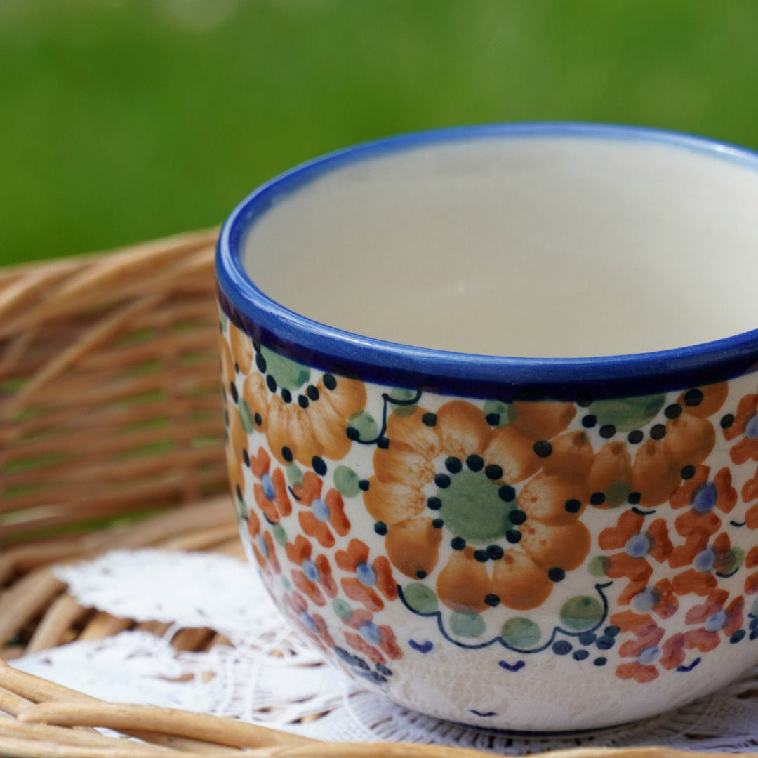 Grande tasse "Danuta" en céramique polonaise faite à la main fleurie