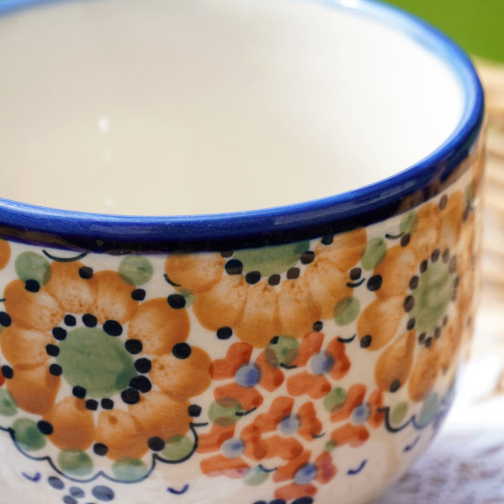 Grande tasse "Danuta" en céramique polonaise faite à la main fleurie