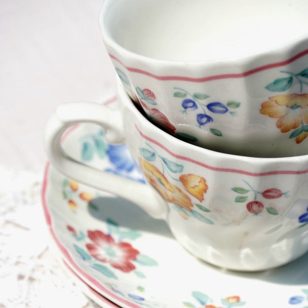 Tasses "Colleen" en céramique anglaise fleuries Churchill (lot de 2)