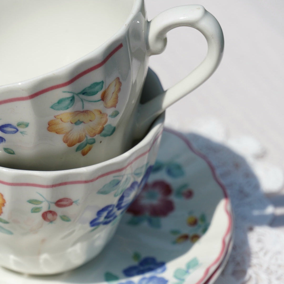 Tasses "Colleen" en céramique anglaise fleuries Churchill (lot de 2)