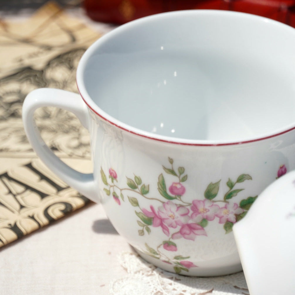 Tasses "Anastazy" fleuries en porcelaine polonaise Lubiana (lot de 2)