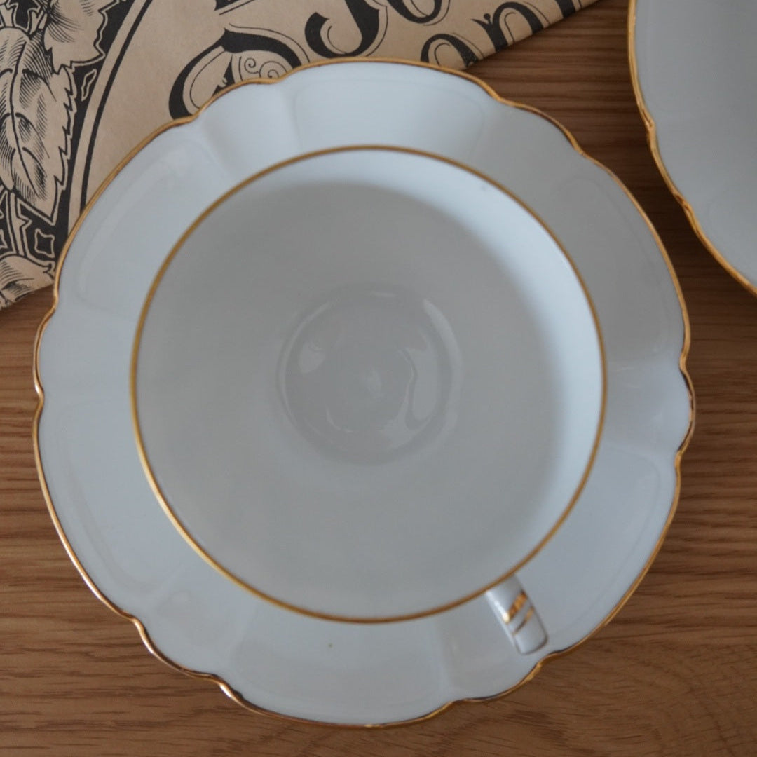 Tête à tête de tasses "Glorianne" en porcelaine de Limoges Bernardaud