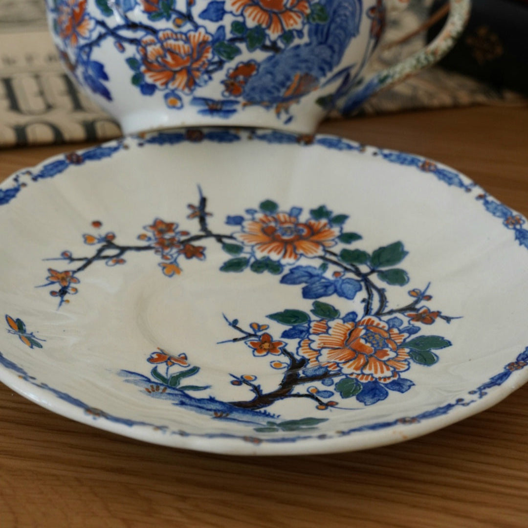 Tasse "Ednée" en faïence de gien fleurie