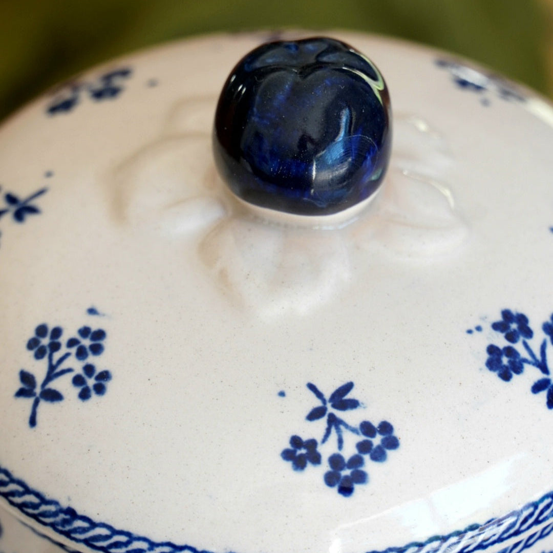 Théière "Suzy" en céramique anglaise fleurie bleutés Johnson Brothers