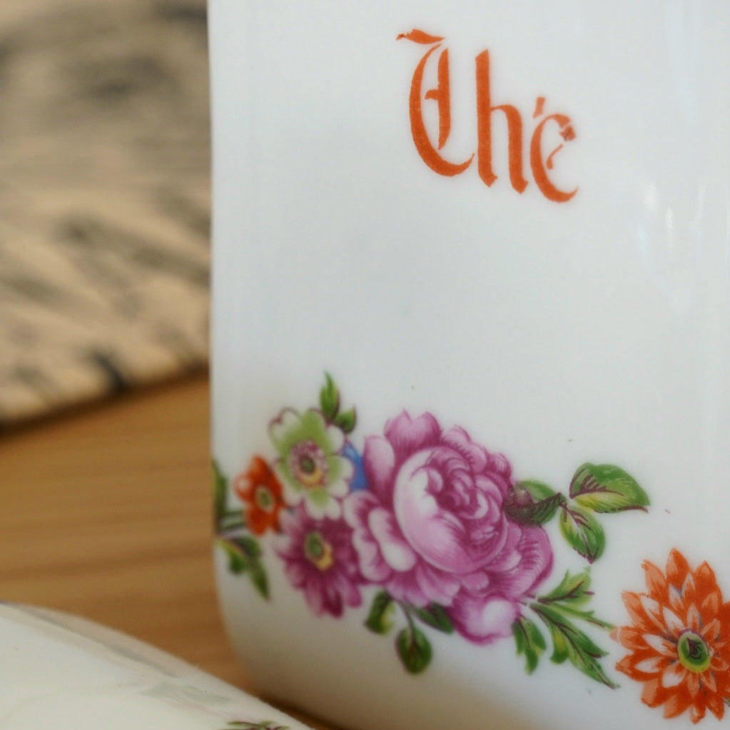 Boîte à thé "Parmélie" en porcelaine fleurie