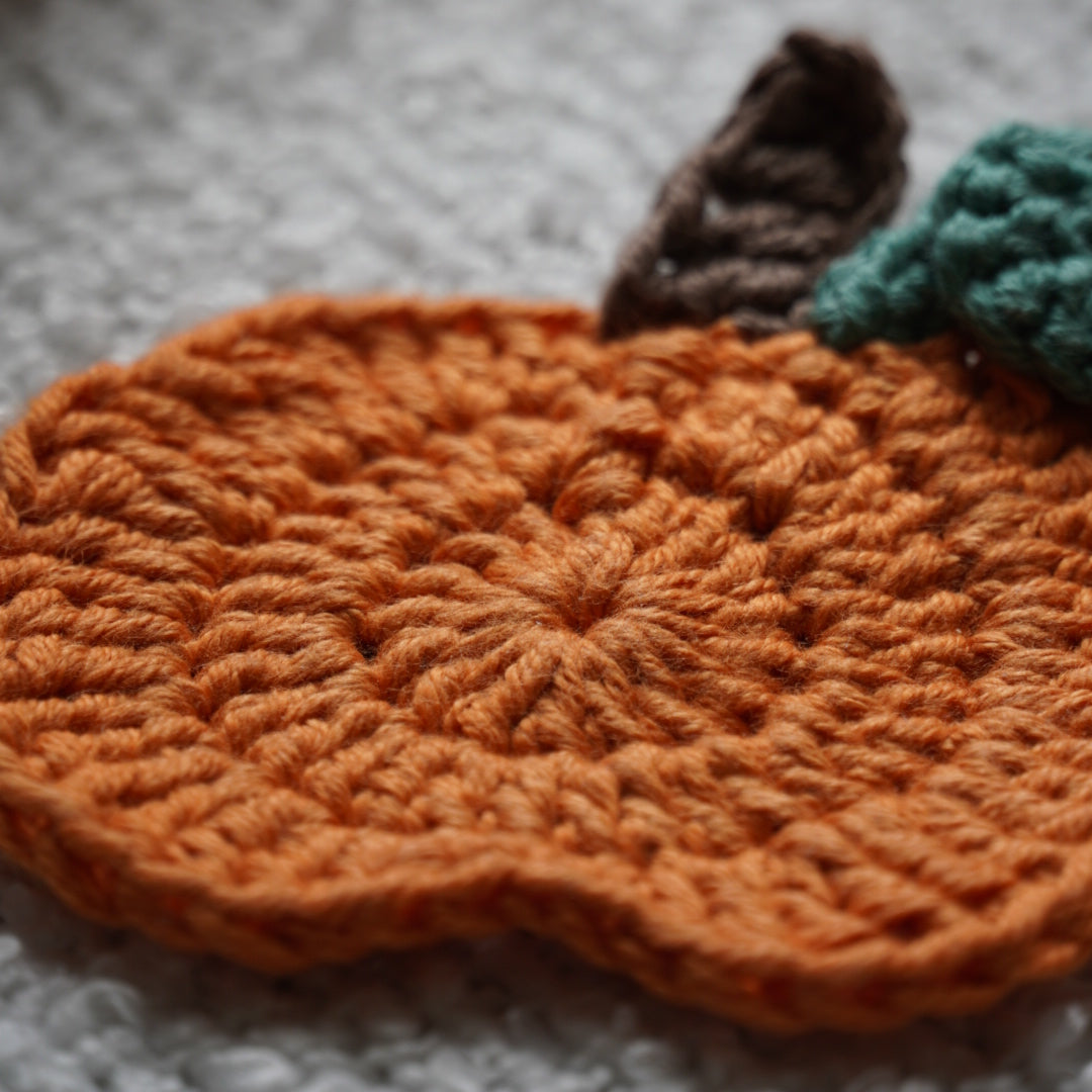 Sous-tasse en crochet citrouille | orange vif