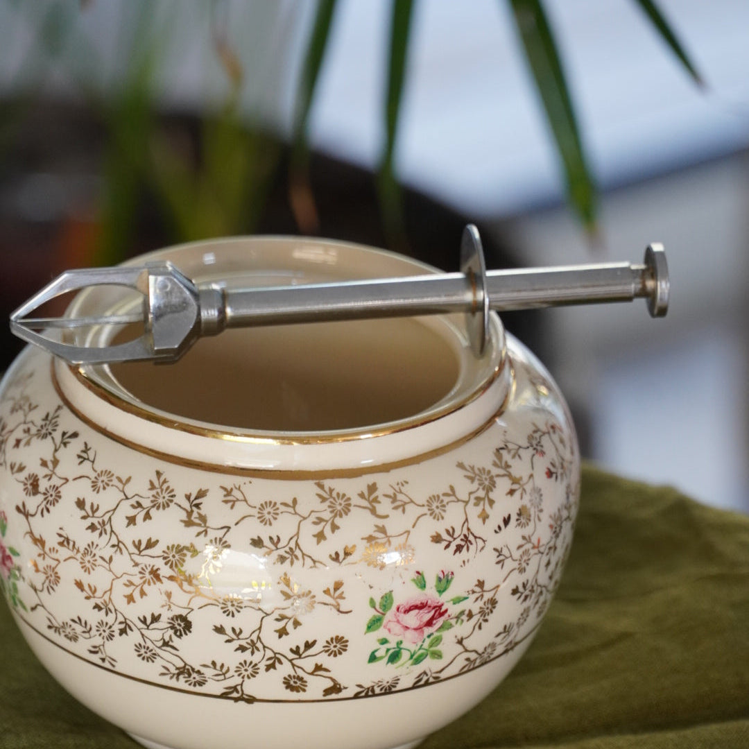Pince à sucre "Clarine" en métal argenté trident