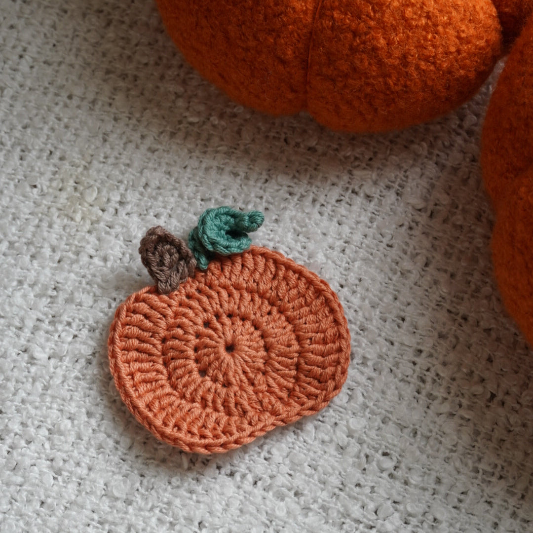 Sous-tasse en crochet citrouille | orange saumoné