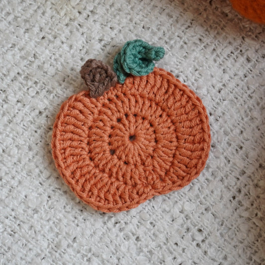 Sous-tasse en crochet citrouille | orange saumoné