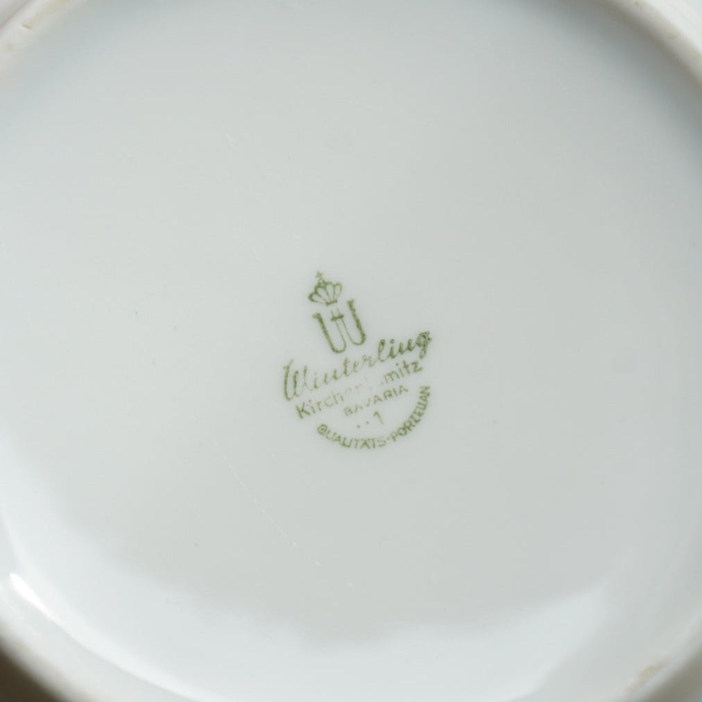 Grande tasse "Ilse" en porcelaine allemande fleurie et dorée Winterling Bavaria