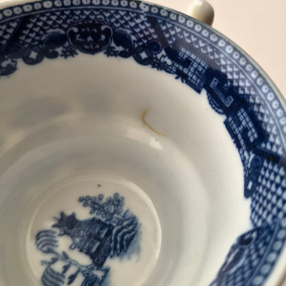 Service à thé "Robin" en porcelaine anglaise aux motifs bleutés et dorées