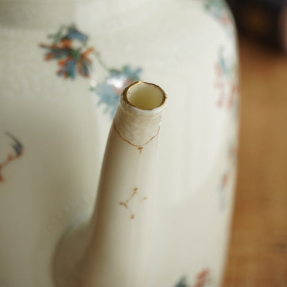 Théière "Jolise" en porcelaine de Limoges décor japonisant, dorures et reliefs Haviland & Co (rare)