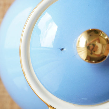 Service à thé ou à café solitaire "Fynn" en faïence allemande bleue et dorée Villeroy & Boch