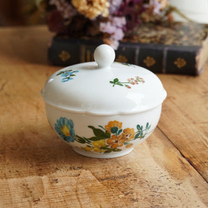 Sucrier "Beate" en porcelaine allemande fleurie Kahla