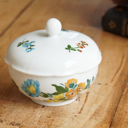 Sucrier "Beate" en porcelaine allemande fleurie Kahla