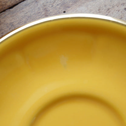 Ensemble de petites tasses bistrot "Ernelle" en porcelaine jaunes et dorées Yves Deshoulières Apilco (lot de 4) (rares)