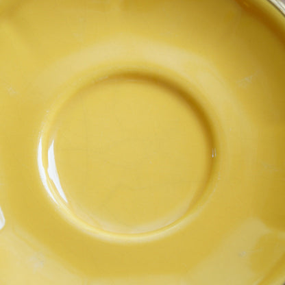 Ensemble de petites tasses bistrot "Ernelle" en porcelaine jaunes et dorées Yves Deshoulières Apilco (lot de 4) (rares)