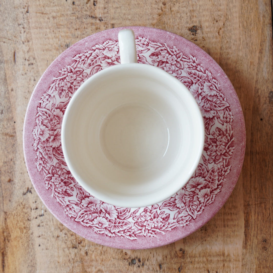 Ensemble de tasses "Meryell' en terre de fer anglaises aux paysages anglais rouges EIT England (lot de 2)