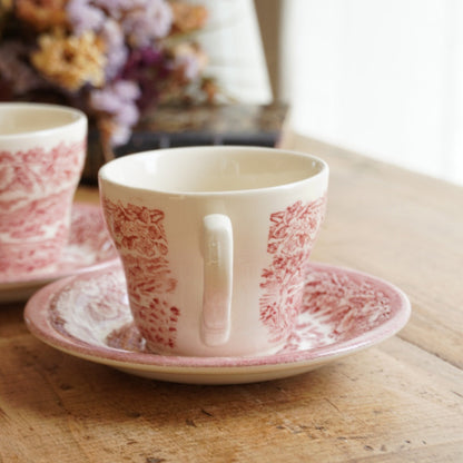Ensemble de tasses "Meryell' en terre de fer anglaises aux paysages anglais rouges EIT England (lot de 2)