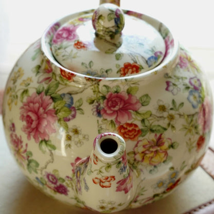 Théière "Emily" fleurie en céramique anglaise signée Heron Cross Pottery