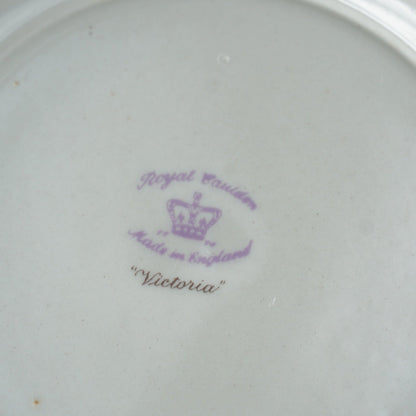Tasse "Flora" en porcelaine anglaise et son assiette à gâteau fleurie et dorée Booths modèle Floradora