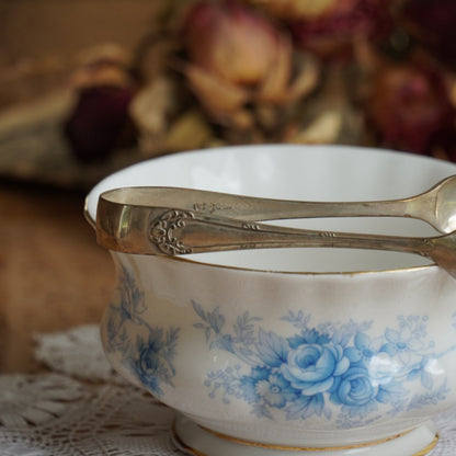 Pince à sucre "Everly" anglaise en métal argenté avec motifs en relief