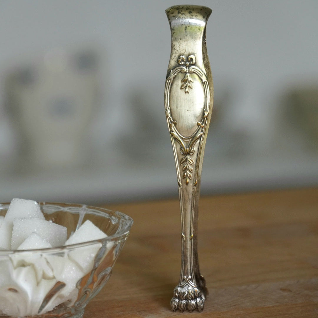 Pince à sucre "Léone" en argent massif modèle aux Pattes griffes de lion années 1900 (rare)