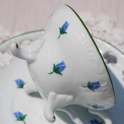 Tasse "Tulipe" à 3 pieds en porcelaine fleurie