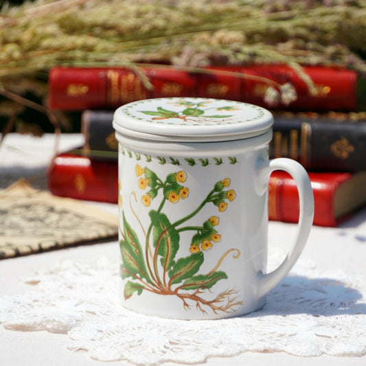 Tisanière "Primula" en porcelaine fleurie "primevère"