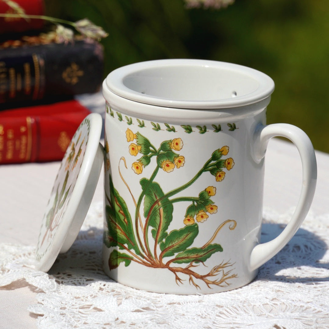 Tisanière "Primula" en porcelaine fleurie "primevère"