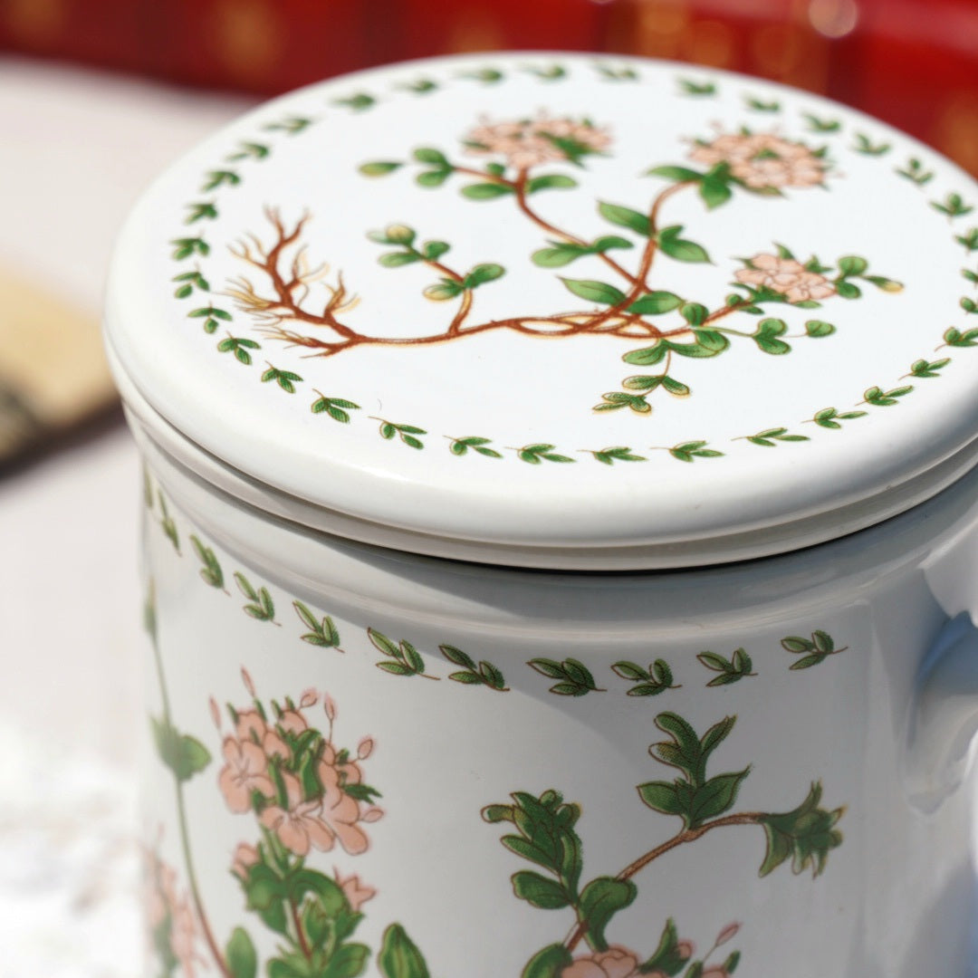 Tisanière "Thymus" en porcelaine fleurie "thym sauvage"
