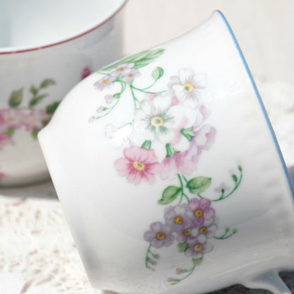 Tasses "Anastazy" fleuries en porcelaine polonaise Lubiana (lot de 2)