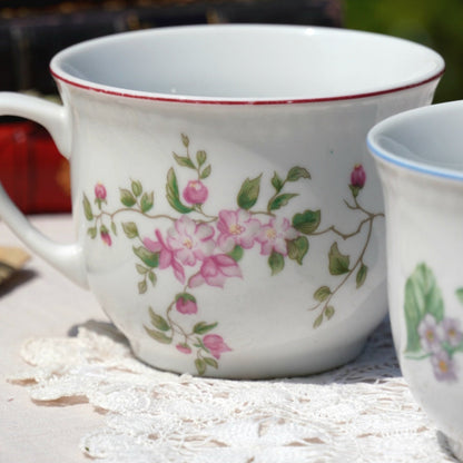 Tasses "Anastazy" fleuries en porcelaine polonaise Lubiana (lot de 2)
