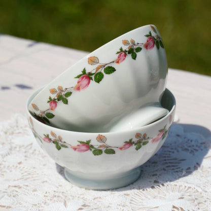 Bols "Jalbert" en porcelaine de Limoges fleuris (lot de 2)