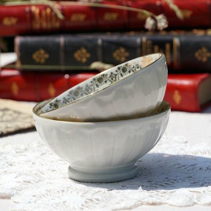 Tête à tête "Ignace" de petits bols en porcelaine de Limoges dorés