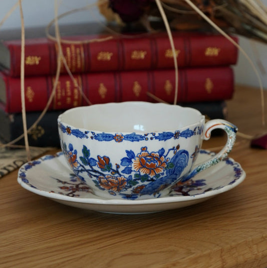 Tasse "Ednée" en faïence de gien fleurie
