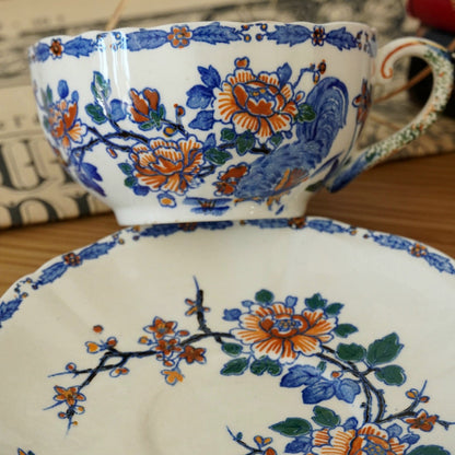 Tasse "Ednée" en faïence de gien fleurie