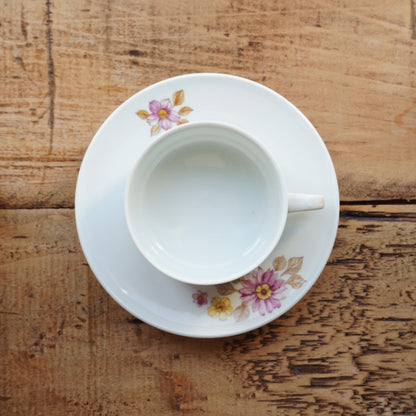 Tasses "Caterina" en porcelaine italienne fleurie Richard Ginori (lot de 6)