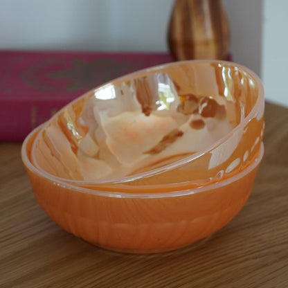 Paire de bols "Frida" en verre nacré signés Termocrisa des années 1960