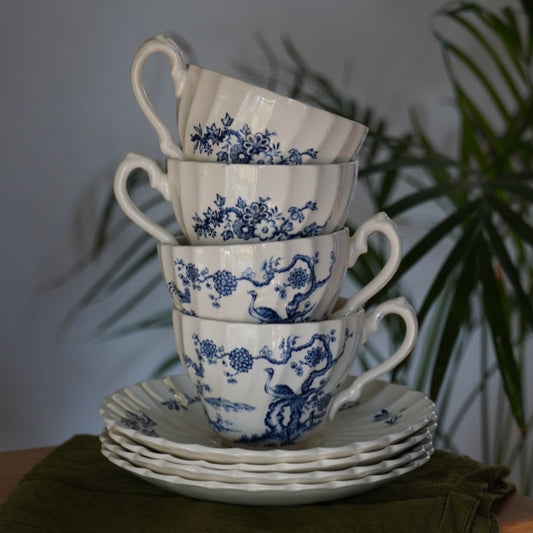 Ensemble de tasses "Birdie" en céramique anglaise Myott modèle Exotic Birds (lot de 4)
