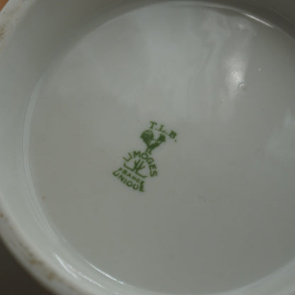 Théière "Laudore" en porcelaine de Limoges fleurie et dorée T.L.B