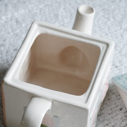 Théière "Isadora" en forme de maison en céramique peinte à la main