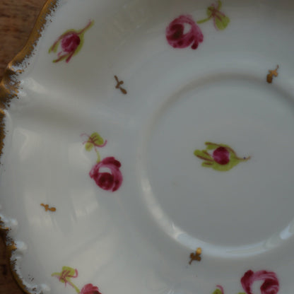 Tasse "Rosalinde" en porcelaine allemande fleurie et dorée peinte à la main Rosenthal modèle Pompadour