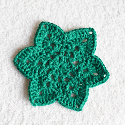 Sous-tasse en crochet étoile de Noël | vert sapin