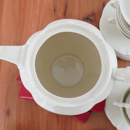 Service à thé ou à café "Josephine" en porcelaine avec motifs blanc de la fabrique Royale de Limoges