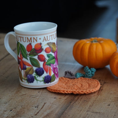 Mug "Fall" d'automne en porcelaine anglaise fleuri John Sinclair Sheffield & Bakewell
