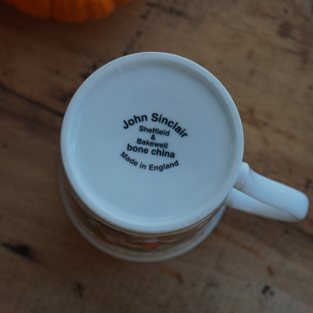 Mug "Fall" d'automne en porcelaine anglaise fleuri John Sinclair Sheffield & Bakewell